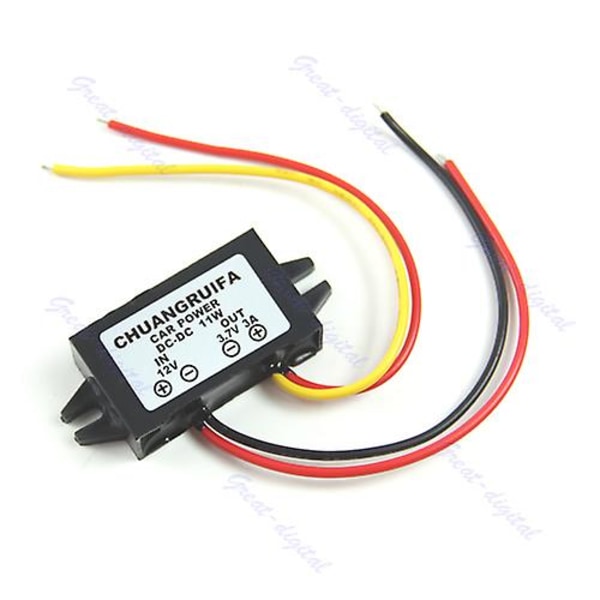 12V till 3.7V 3A 11W DC/DC-omvandlare steg ner bilströmförsörjningsmodul ny