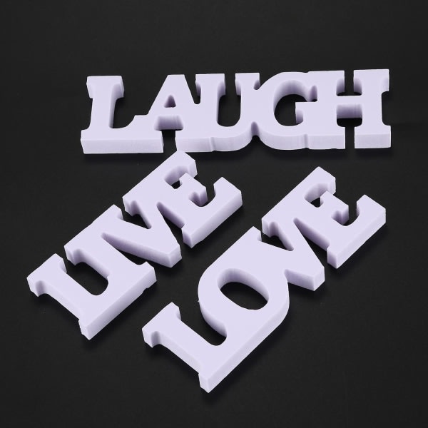 3kpl Live Love Laugh puisia kirjaimia hääkoristeisiin (valkoinen) Valkoinen