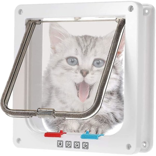 Microchip Cat Door Microchip Cat Door Ruskea ovi ja ruuvit Kissalle ja pienelle koiralle Valkoinen, Keskikokoinen