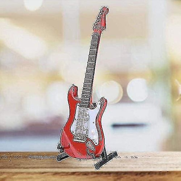 Elektrisk Guitar Model Ornament , Mini Guitar Replica Træ H DXGHC