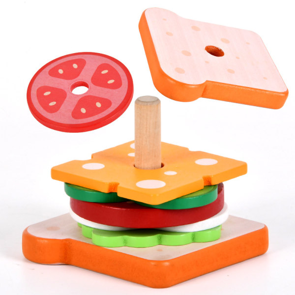 Toddler träsmörgås sortering stapling leksaker, Montesso
