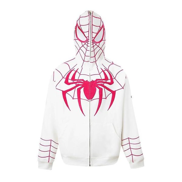 Spiderman huvtröja för män Printed huvjacka Streetwear White S