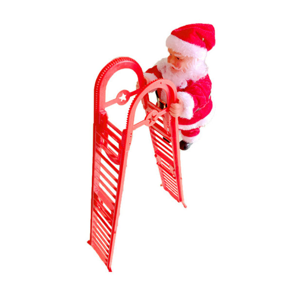 Jul Elektrisk leksak Jultomten klätterstege Batteridrevet plyschdocka Juldekor for ditt hem Ed