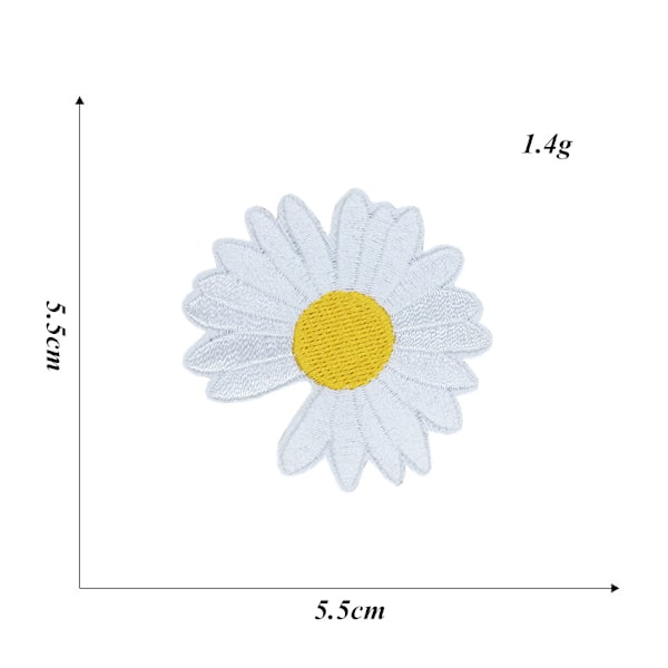 Strykejärns-på-lapp Sy-på-lappar Daisy Flower Patches 24 stycken Creat