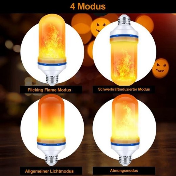 LED-flamlampa, 4-läges brandlampa