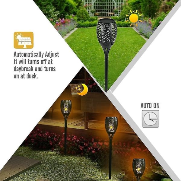 Vattentät Solar Flame Lamppu Puutarha taskulamppu Valot Outdoor Decor Garden