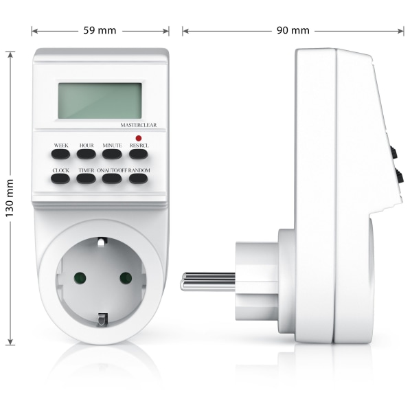 Timer, digital timer 1,5 tums LCD-skärm - 3680W