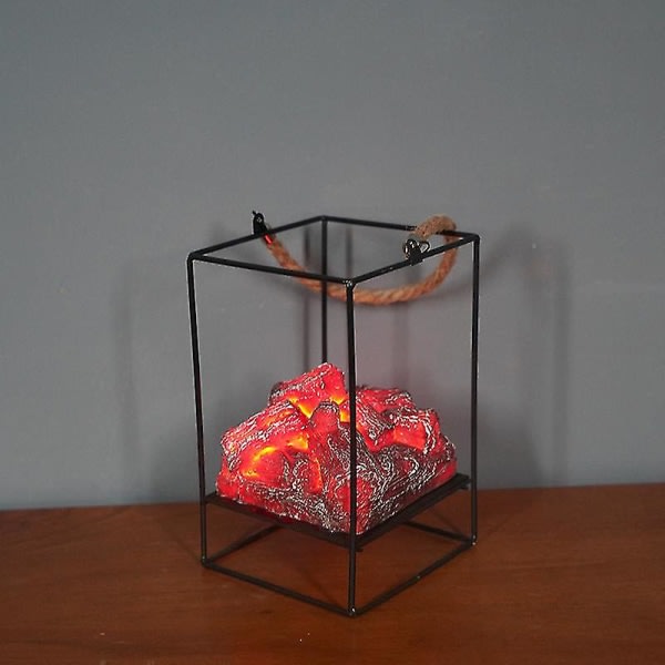 Xmas Rat Imitation Charcoal Flame Lamp Led Charcoal red style b