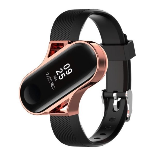 (Pink) Armbåndsarmbånd med holder i rustfrit stål til Xiaomi Mi Band 3 Smart Tracker