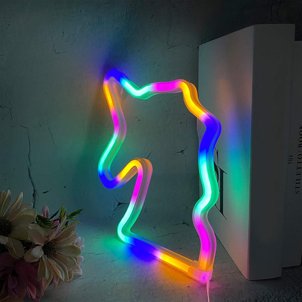 Unicorn Neonskyltar Special LED Nattljus Väggdekor Batteri som drivs för Hem Sovrum Bar Flerfärgad