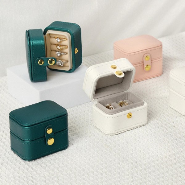 Case Girl Portable Pu Läder Örhänge Ring Case Organizer
