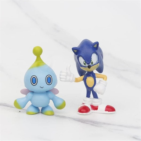 12 stk Sonic actionfigurer for barn og voksne Tegneseriefigurer Leker Kaketopper Samleobjekter Modell Dukke Lekesett Skrivebordsdekorasjoner Gaver