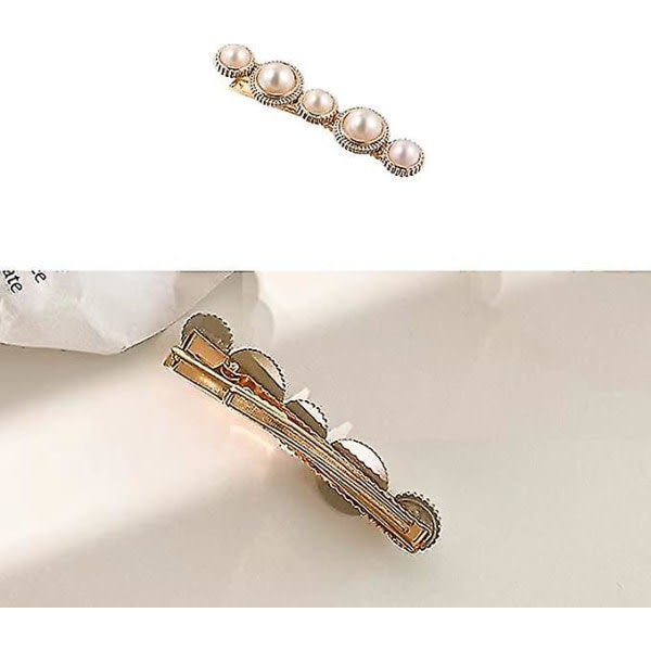 Pearls Hårklämmor Klassisk hårnålar Huvudbonader Stylingverktyg, Hårklämmor för kvinnor, tjejer, liten presentidé (6., beige)