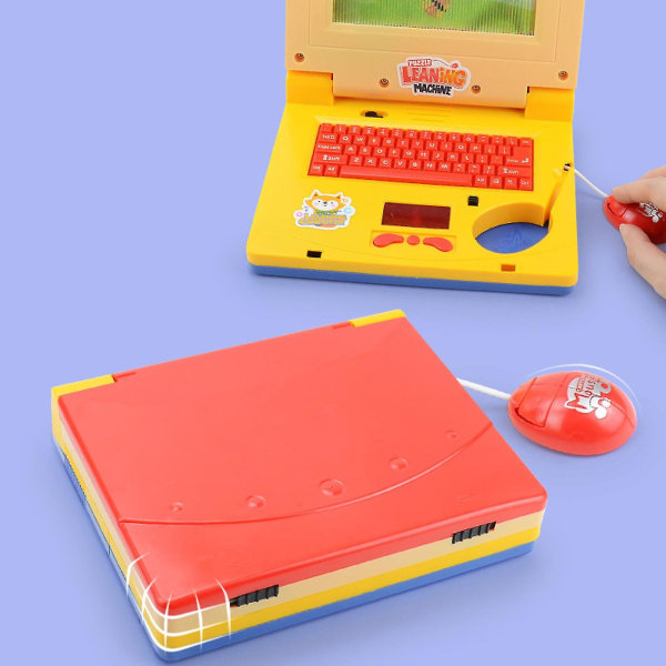 Bärbar dator för barn, pedagogisk inlärningsdator för barn från 3 år och uppåt, ljudeffekter och musik, leksak för flickor
