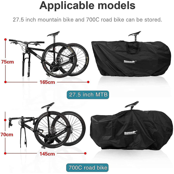 Sammenfoldelig cykelbæretaske Transporttaske til 27,5 tommer Mountainbike 700c Road Cykel Opbevaringscover