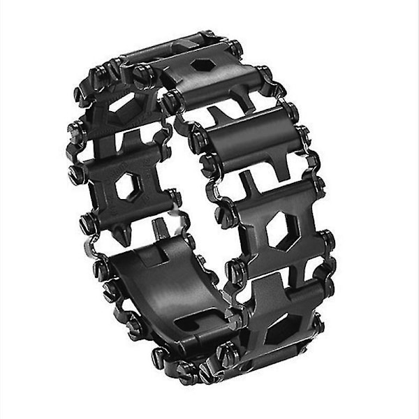 Survival Multitool Armband 29-i-1 Rostfritt Stål För Segling Resor Camping (Svart)