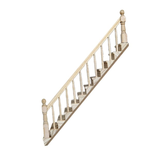 1:12 DIY Miniatyrtillbehör Höger Trappräcke Trä Möbel Leksak Barnpresent Jul M