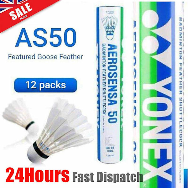 12 st Yonex Badminton Fjäderbollar As50 Badminton Bollar Gås Fjäder 77 Hastighet