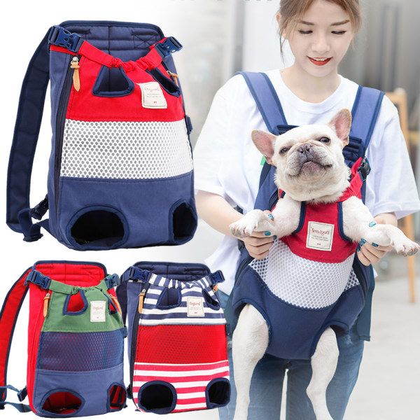 Dog Front Carrier Ryggsäckar med justerbar vadderade Easy-Fit för små hundar B
