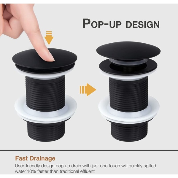 Håndvask afløb, Pop Up afløb prop, Håndvask afløb prop