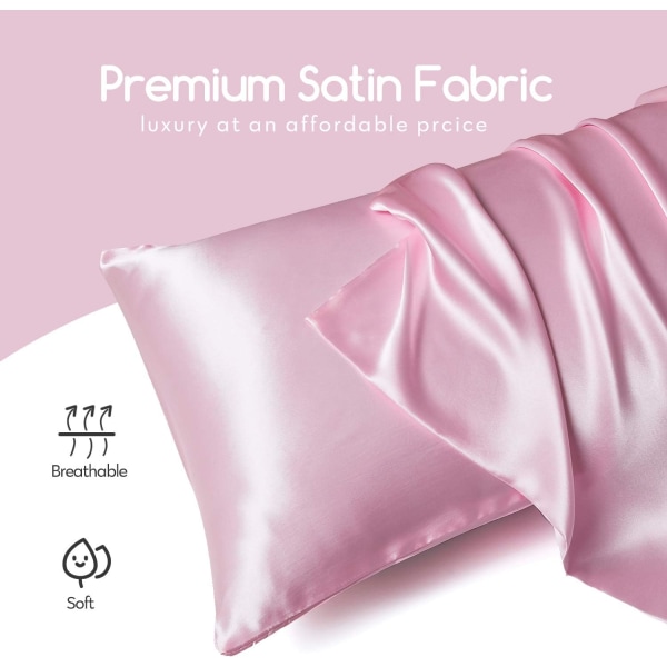 Silke Satin Örngott 2-pack (uten fyllmiddel) Rosa