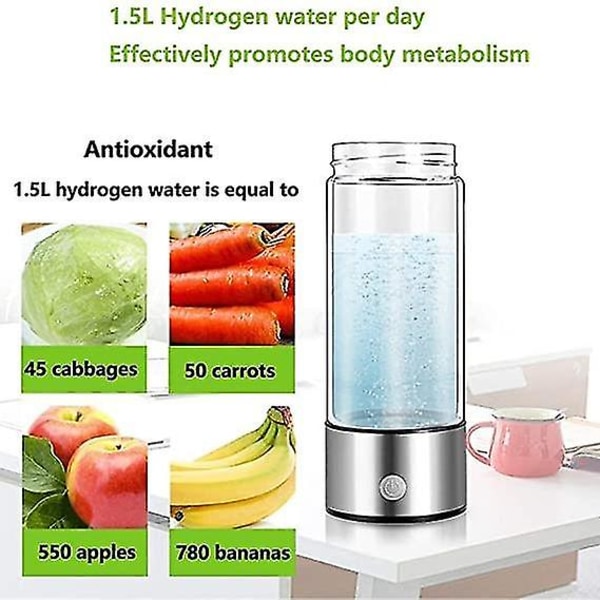 Hydrogen Vand Ionisator - Real Molecular Hydrogen Rich Water Generator Ionizer Maker Flaske med Spe Chamber Technology Hydrogen Water