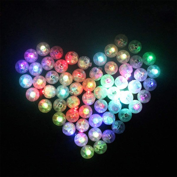 Pakke med 60 LED ballonglys Mini rund ballonglampe Lys miniballonglampe Nattlys Julefest Bursdagsdekorasjoner (fargede lys)