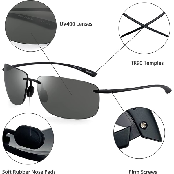Sportssolbriller Kvinner Innfatning uknuselig innfatning Løping Fiske Baseball Kjøre Solbriller