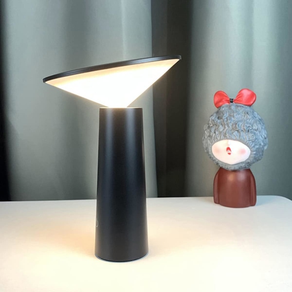 LED trådløs bordlampe, USB oppladbar skrivebordslampe, dimbar Tou