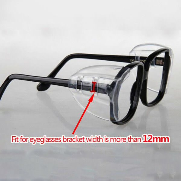 Universal holdbart gennemsigtigt sideskjold, der er kompatibelt med beskyttelsesbriller Sideskjold 2 par