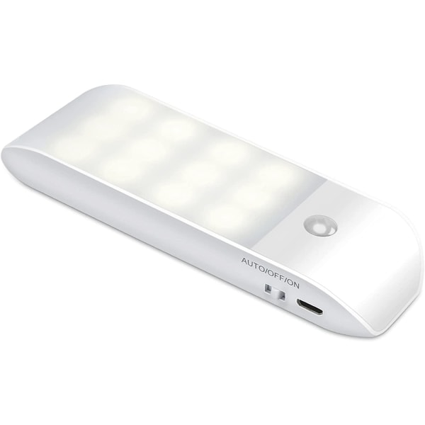 Automatisk LED USB uppladdningsbar rörelsesensor nattlampa W