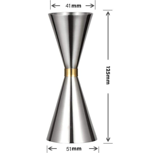 Ruostumattomasta teräksestä valmistettu mittakuppi, ammattimainen baarimikon juomien mittakuppi