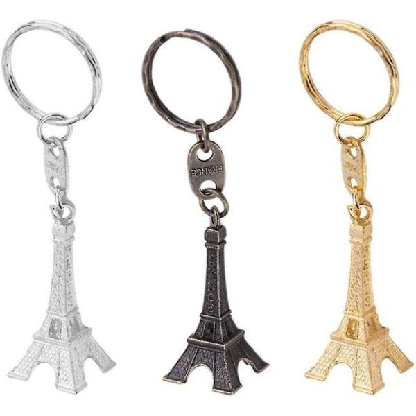 Retro Eiffeltorn Nyckelring Nyckelring Minihänge Nyckelringsdekorationer 12. (guld/sølv/brons)