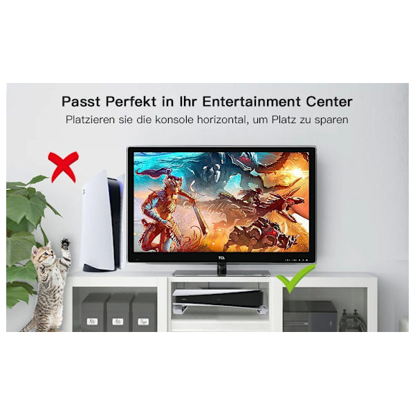 PS5 Horisontellt Stativ, Basstativ, Kompatibelt med Digitala Utgåvor