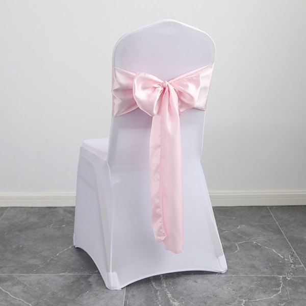 Set med 10 dekorativa stolsbågar i satin med rosett designade för bröllop [CH]