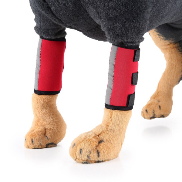 Benstøtte til hunde, med reflekterende strimler knæbeskyttere til hunde (L)