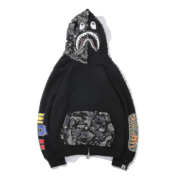 Luvtröja för herr Camo Loose Zipper Jacka Sweatershirt för män Boy-yky Star Pocket 2XL