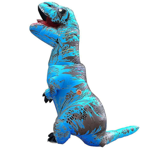 Barn Vuxen Dinosaur Uppblåsbara Cosplay Kostymer T-rex Anime Tecknad Festklänning Kostymer Halloween Kostym För Man Kvinna blue Fit Height 120-145cm