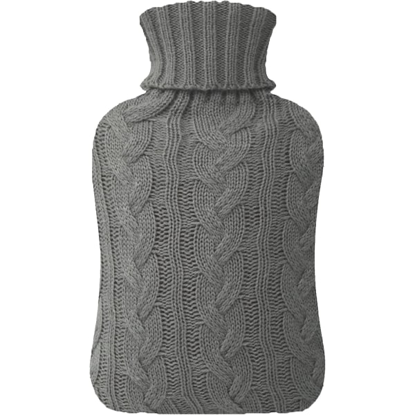 2L grå strikket varmtvannsflaske Gaver til familie og venner