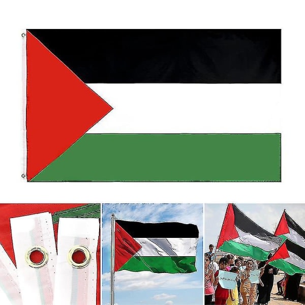Stort Palæstina-flag 5 fod Palæstina-flag-emblem Støtte Palæstina-fredsflag Letvægts Holdbar