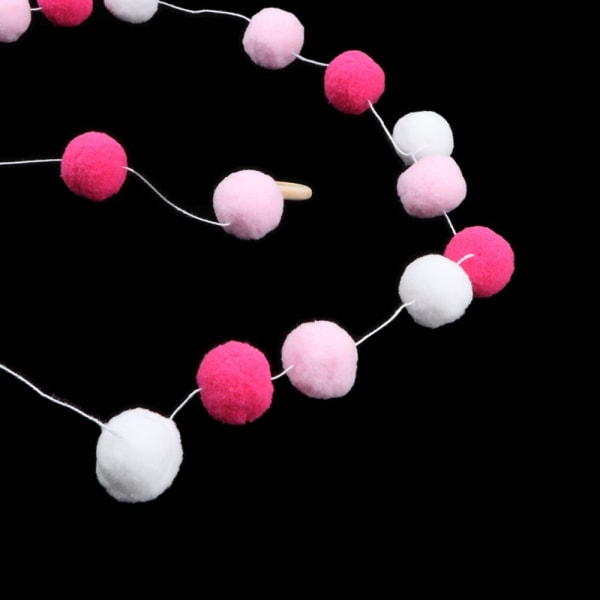 Nordisk stil Pom Poms Bollar Girlang Telt Hjemmehængende Dekor Rosa Rose