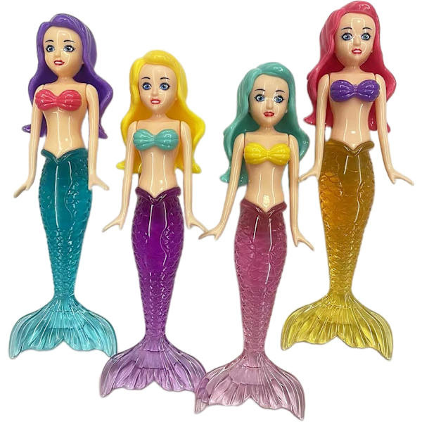 Sjöjungfru Poolleksaker för Barn, 4-Pack Flytande Badleksaker med Fenor och Stjärtar [YDE]