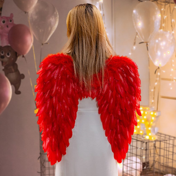 Performance Angel-Wing Prop Personlig multifunksjonell kostymtilbehør for Cosplay Röd 80*60cm