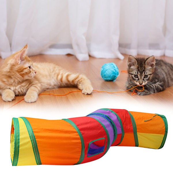 Färgglad kattsandpåse Hopfällbar, lett lagringsväska for husdjur for stue rakt igenom