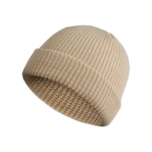 Mode Hip Hop Stickad Mössa Herr Skalmössa Kvinnor Vinter Varm Brättelös Baggy Melon Cap Manschett Docker Fisherman Beanies Hattar black