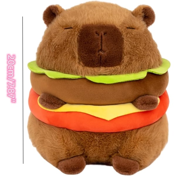 Realistisk Capybara Burger Plys, sød Capybara Fyldte Dyr Pude Plys Legetøj