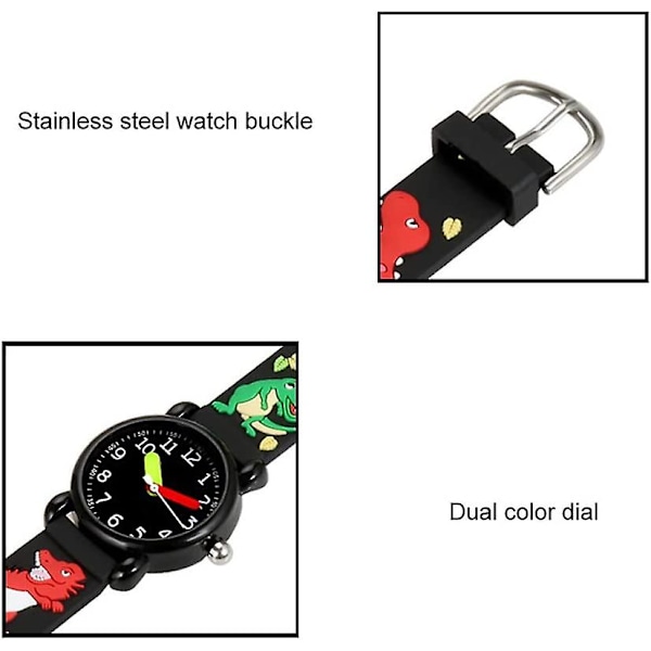 Barnur, Klokker til børn, Toddler, Barnur Watch Dinosaurie Mønster Vandafvisende PVC - Armbånd Quartz Watch