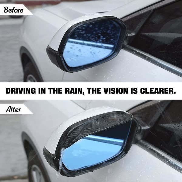 2 stk Bil bakspeil regntrekk, karbonfiber bil sidespeil regn øyenbryn, vanntett auto speil regnvisir røykbeskyttelse