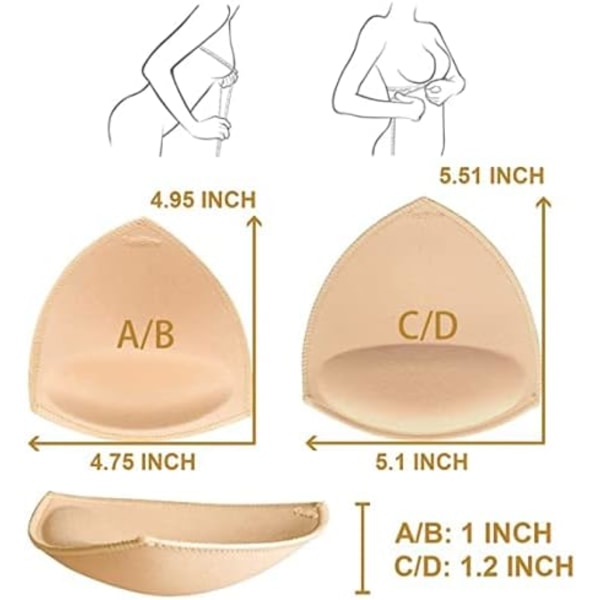6 Par Avtakbare BH-innlegg Push Up for Sports-BH Dcup