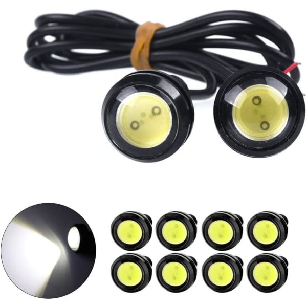 10 st (12V, vit) 18mm Eagle Eye LED-lys 9W DRL K?rljus Backup Backup Parkeringssignal Bilar Lampor